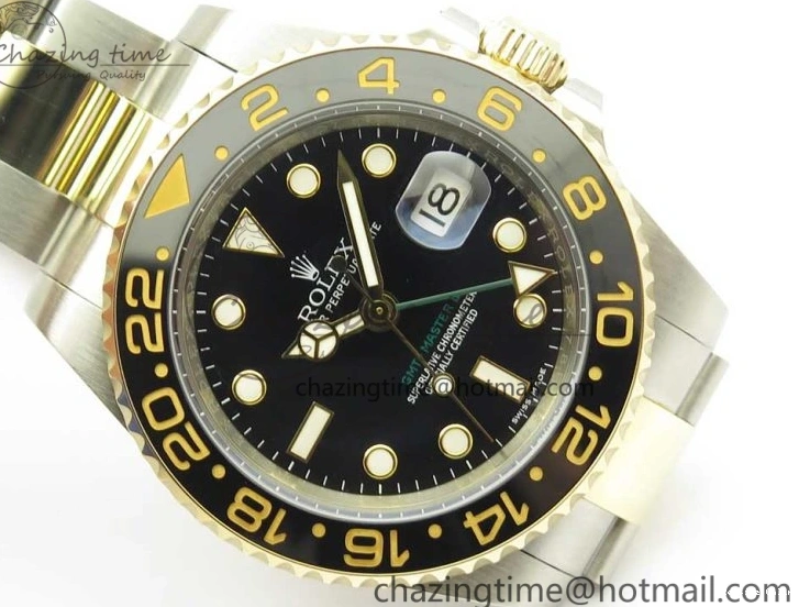 1219 Tailored GMT-Master II 116713 LN Black Ceramic Thick YG Wrapped 904L Steel 1:1 Noob Best Edition A3187 (Correct Hand Stack) 3304